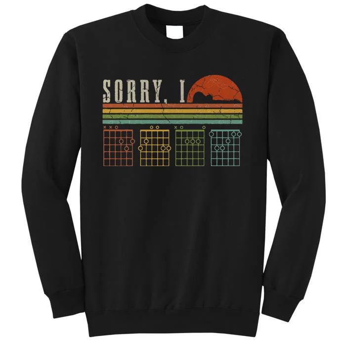 Sorry IDGAF Funny Hidden Message Guitar Chords Players Tall Sweatshirt