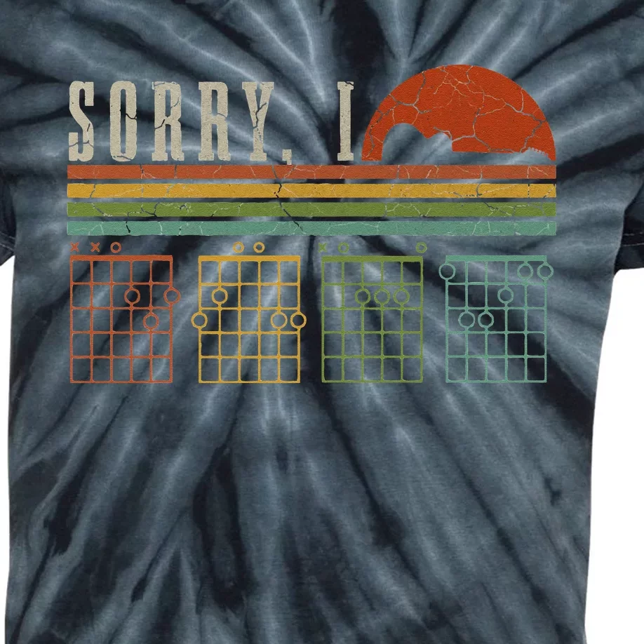 Sorry IDGAF Funny Hidden Message Guitar Chords Players Kids Tie-Dye T-Shirt