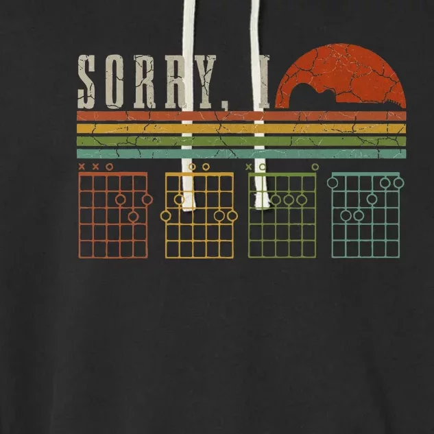 Sorry Idgaf Funny Hidden Message Guitar Chords Players Garment-Dyed Fleece Hoodie