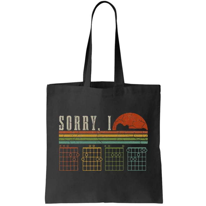 Sorry Idgaf Funny Hidden Message Guitar Chords Players Tote Bag