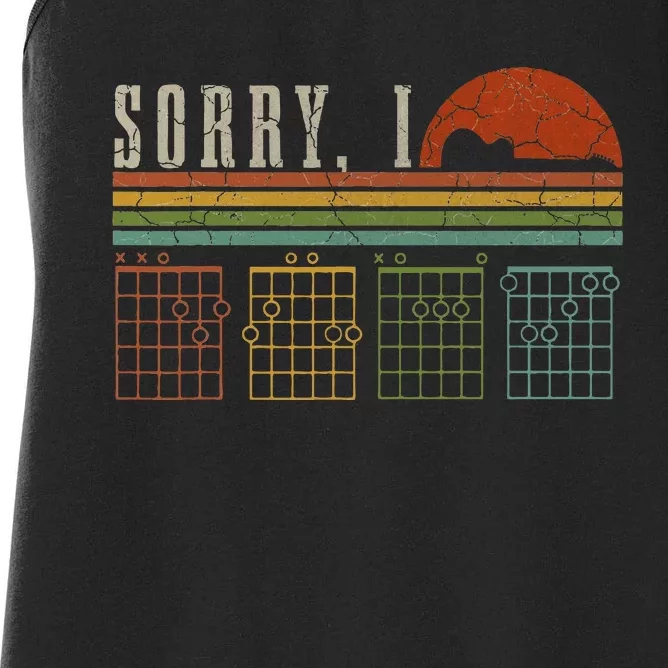 Sorry Idgaf Funny Hidden Message Guitar Chords Players Women's Racerback Tank