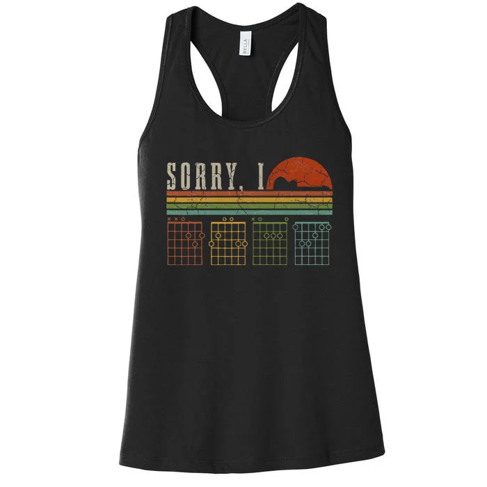 Sorry Idgaf Funny Hidden Message Guitar Chords Players Women's Racerback Tank