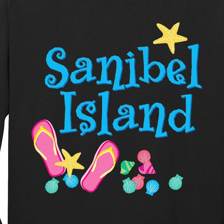 Sanibel Island Florida Seashells and Flip Flops Long Sleeve Shirt