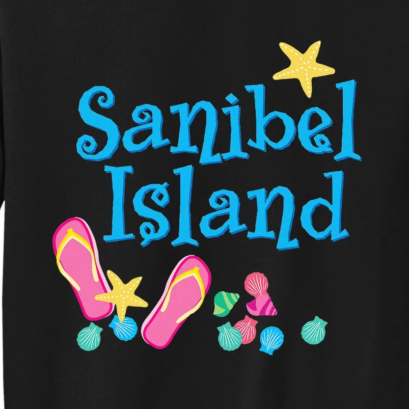 Sanibel Island Florida Seashells and Flip Flops Tall Sweatshirt