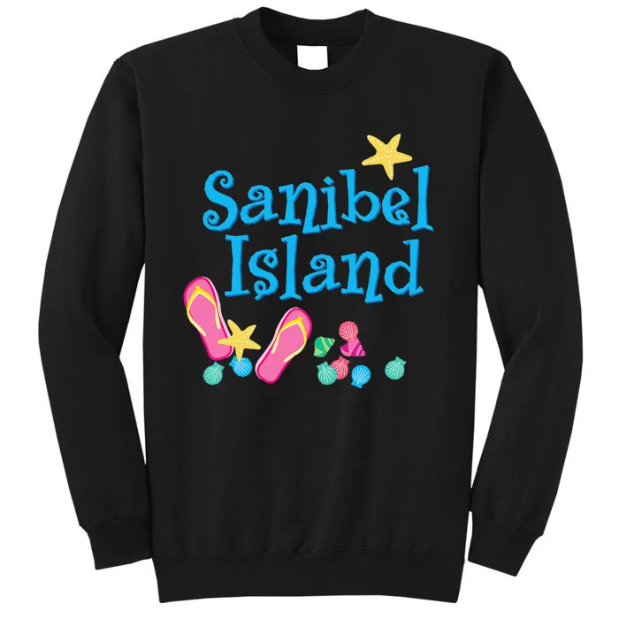 Sanibel Island Florida Seashells and Flip Flops Tall Sweatshirt