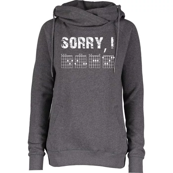 Sorry IDGAF Funny Hidden Message Guitar Chords For Lover Womens Funnel Neck Pullover Hood