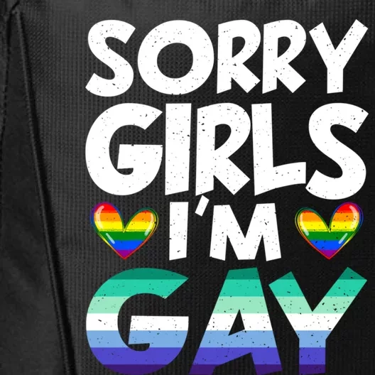 Sorry Im Gay Rainbow Flag Funny Lgbt Pride Gift City Backpack