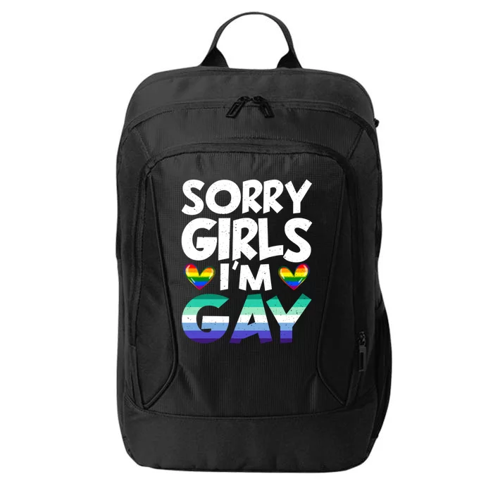 Sorry Im Gay Rainbow Flag Funny Lgbt Pride Gift City Backpack