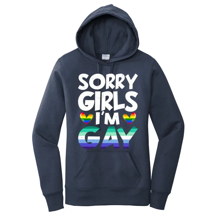 Sorry Im Gay Rainbow Flag Funny Lgbt Pride Gift Women's Pullover Hoodie