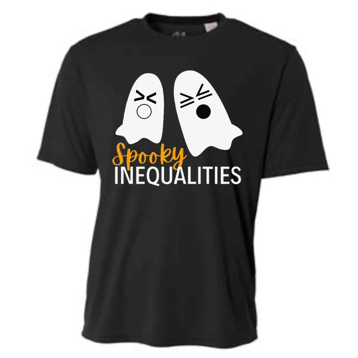 Spooky Inequalities Ghosts Halloween Math Teacher Cute Cooling Performance Crew T-Shirt