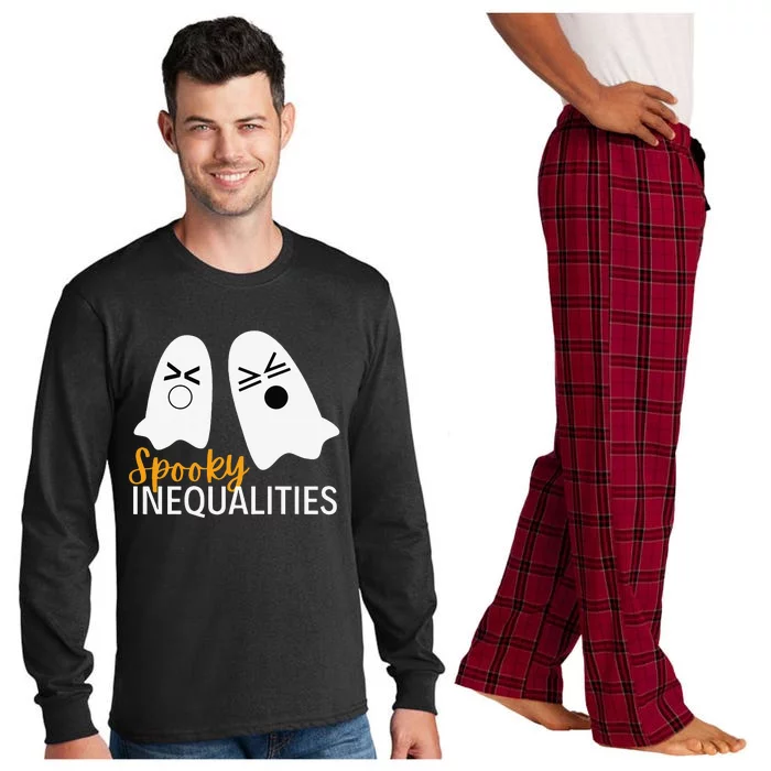 Spooky Inequalities Ghosts Halloween Math Teacher Cute Long Sleeve Pajama Set