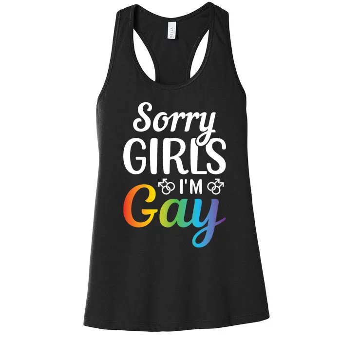 Sorry Im Gay LGBT T Design Women's Racerback Tank