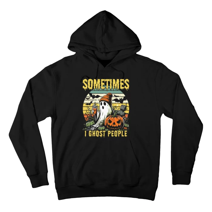 Sometimes I Ghost People Halloween Ghost Grave Moon V2 Hoodie