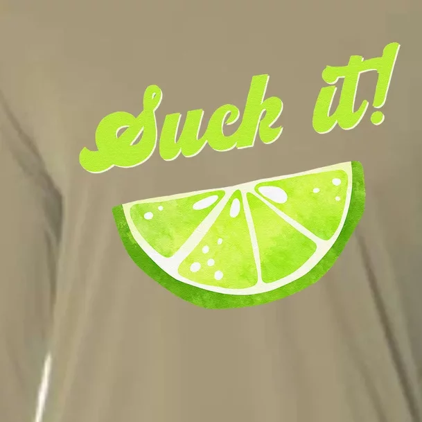 Suck It Green Lime Lemon Love Funny Mexican Party Cooling Performance Long Sleeve Crew