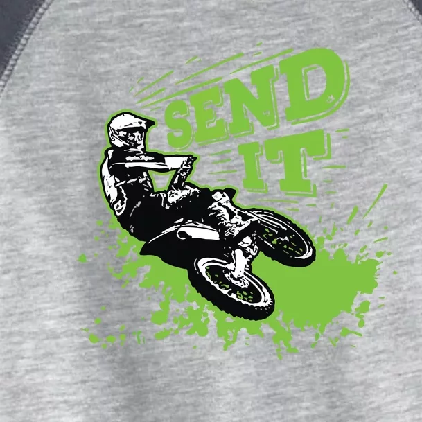 Send It Gift Funny Dirt Bike Motocross Supercross Rider Toddler Fine Jersey T-Shirt