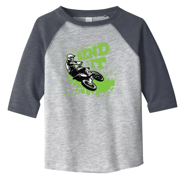 Send It Gift Funny Dirt Bike Motocross Supercross Rider Toddler Fine Jersey T-Shirt