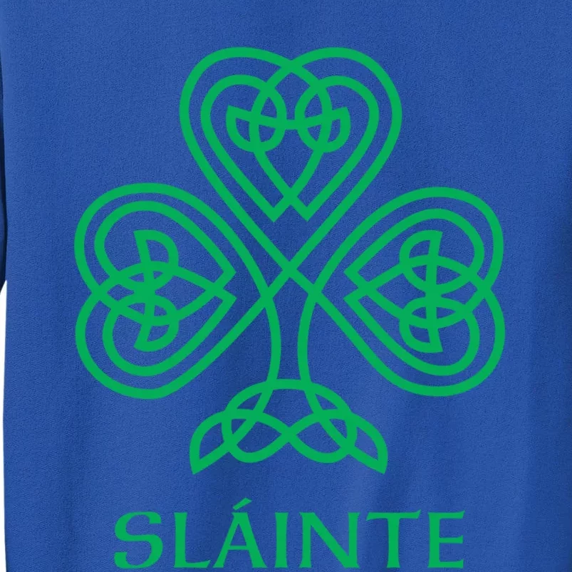 Slainte Irish Green Shamrock Celtic Knot Ireland Gaelic Gift Sweatshirt