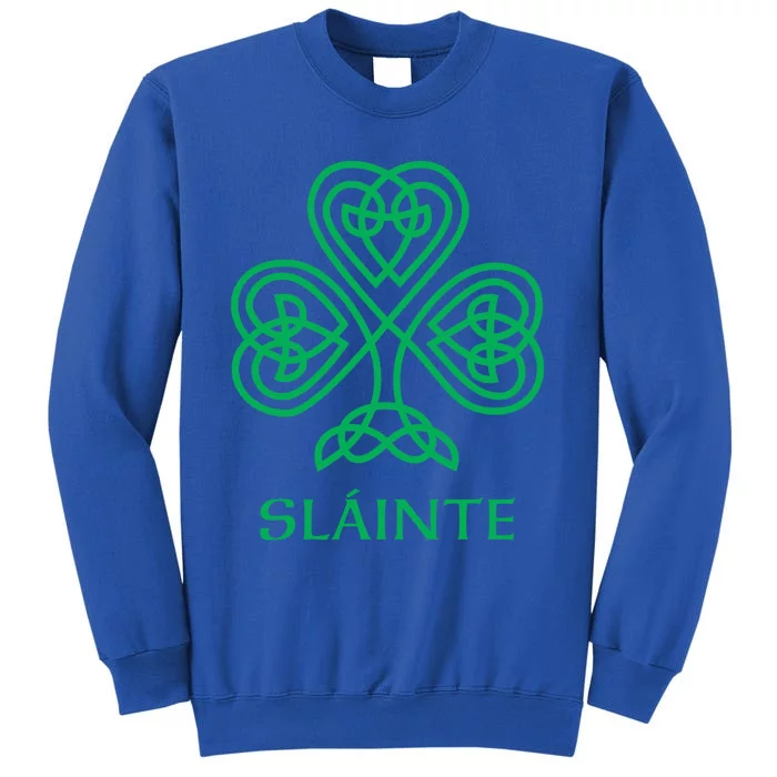 Slainte Irish Green Shamrock Celtic Knot Ireland Gaelic Gift Sweatshirt