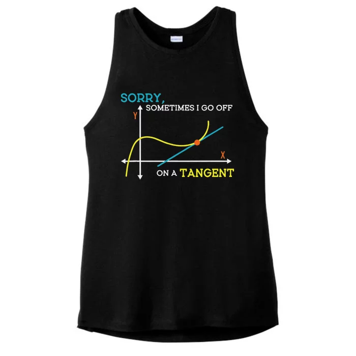 Sometimes I Go Off On A Tangent Math Teacher Ladies Tri-Blend Wicking Tank