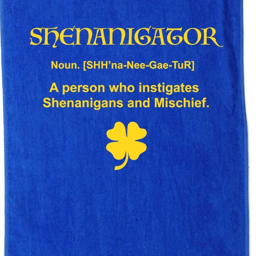 Shenanigator Irish Gift St Patricks Day Shenanigans Funny Gift Funny Gift Platinum Collection Golf Towel