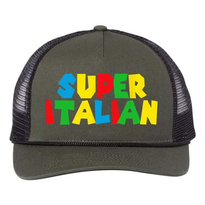 Super Italian  Gift Funny Italian Retro Rope Trucker Hat Cap