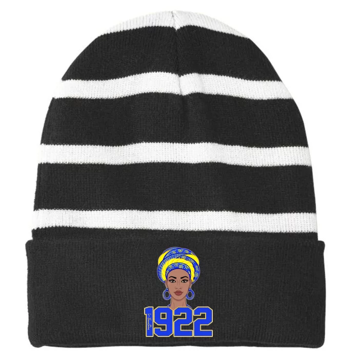 Sigma 1922 Gamma Rho Striped Beanie with Solid Band