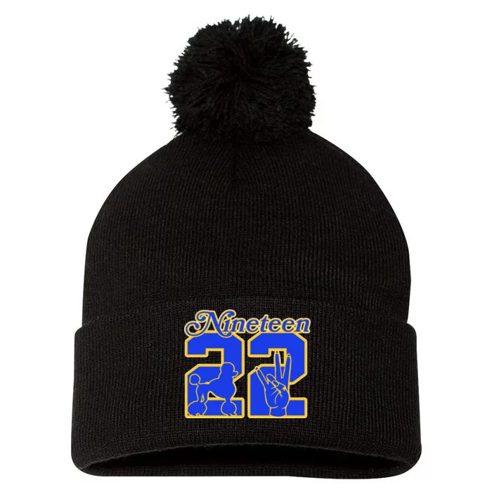 Sigma Nineteen 22 Gamma Rho Pom Pom 12in Knit Beanie