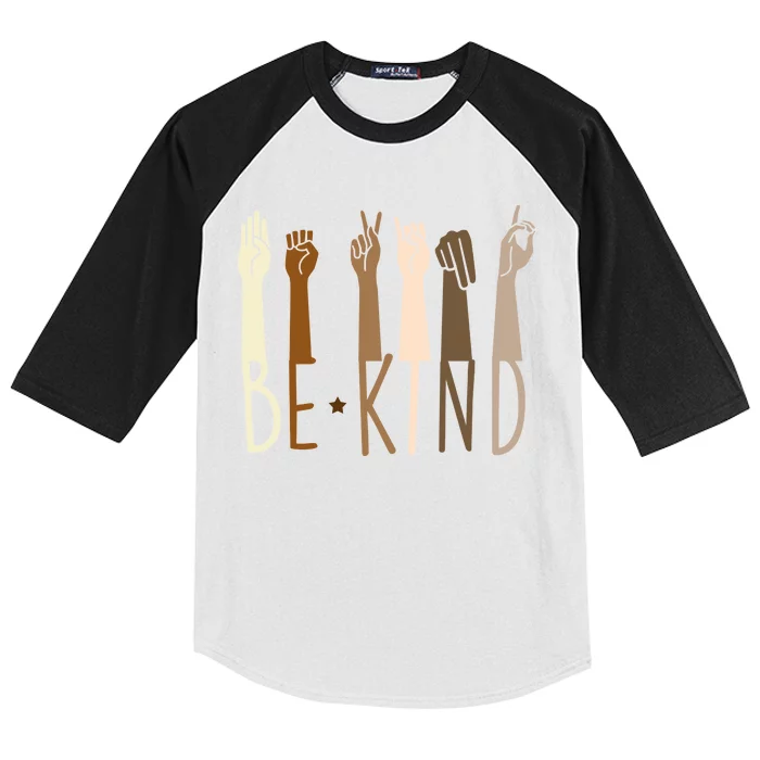 Sign Language Be Kind To All Kids Colorblock Raglan Jersey