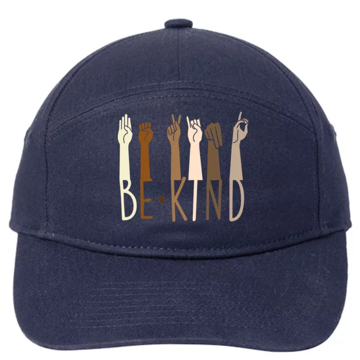 Sign Language Be Kind To All 7-Panel Snapback Hat