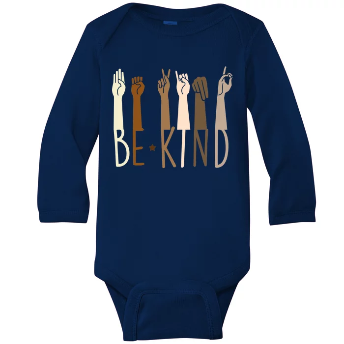 Sign Language Be Kind To All Baby Long Sleeve Bodysuit