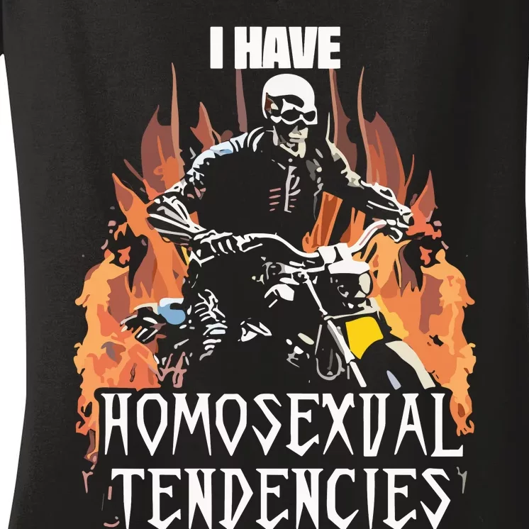 Skeleton I Have Homosexual Tendencies Women's V-Neck T-Shirt