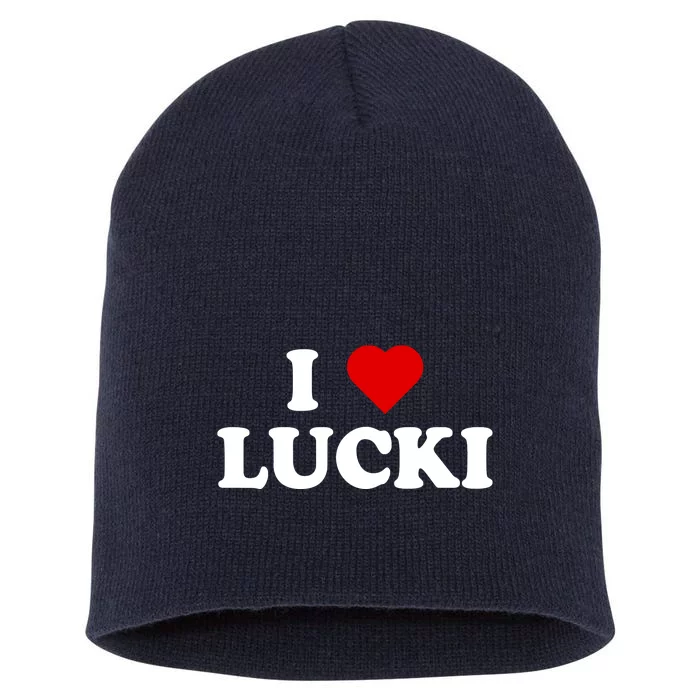 Simone I Heart Lucki I Love Lucki Short Acrylic Beanie