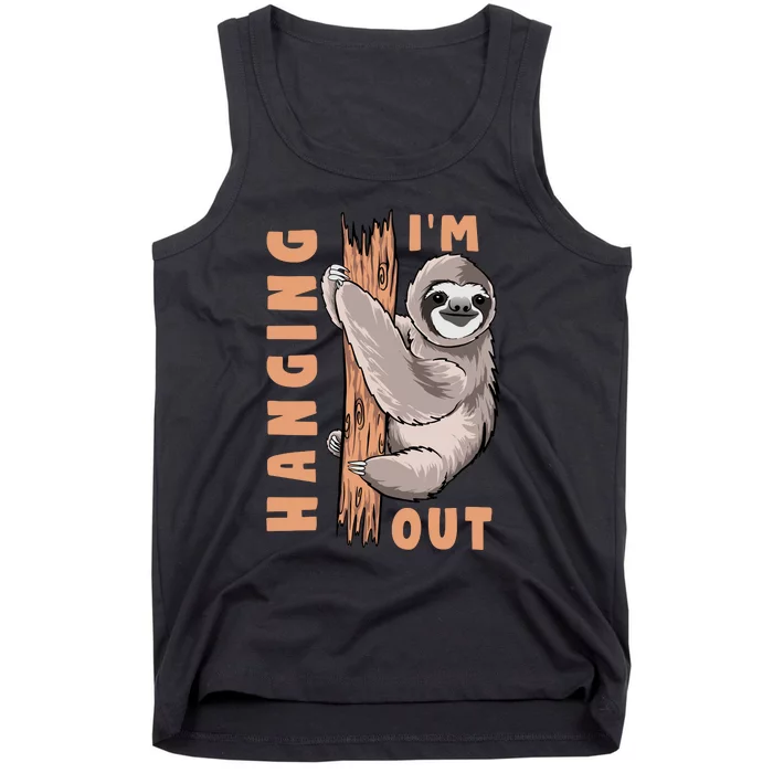 Sloth Im Hanging Out Tank Top