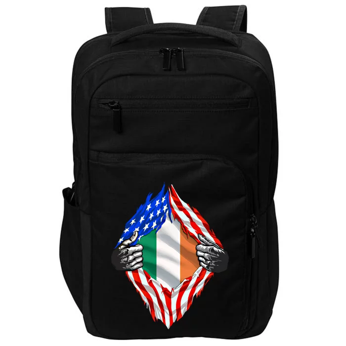 Super Irish Heritage Ireland Roots Usa Flag Gift Impact Tech Backpack