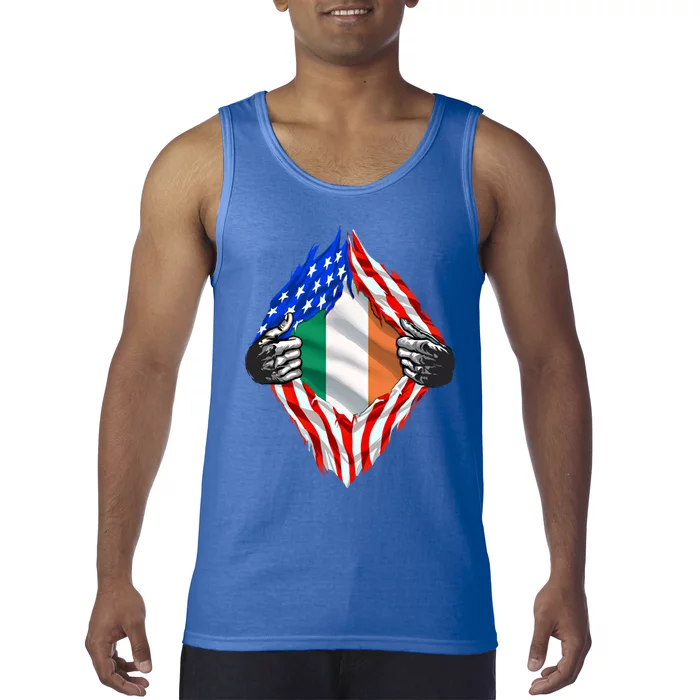 Super Irish Heritage Ireland Roots Usa Flag Gift Tank Top