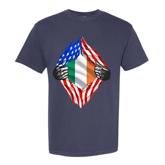 Super Irish Heritage Ireland Roots Usa Flag Gift Garment-Dyed Heavyweight T-Shirt