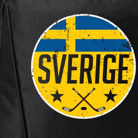 Sweden Ice Hockey Flag Jersey Supporter Sverige Fan Gift Cool Gift City Backpack