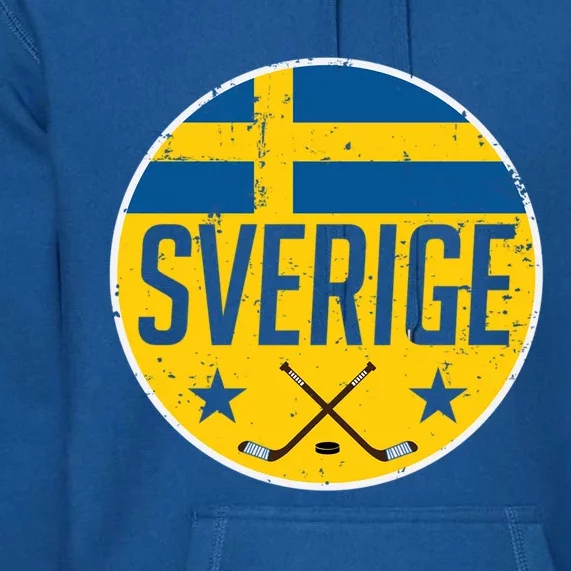 Sweden Ice Hockey Flag Jersey Supporter Sverige Fan Gift Cool Gift Premium Hoodie