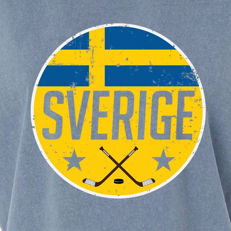 Sweden Ice Hockey Flag Jersey Supporter Sverige Fan Gift Cool Gift Garment-Dyed Women's Muscle Tee