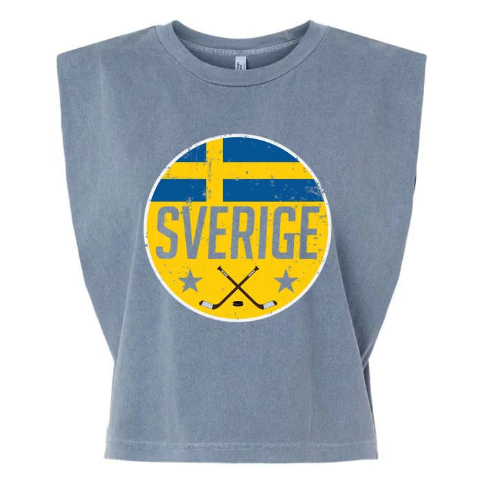 Sweden Ice Hockey Flag Jersey Supporter Sverige Fan Gift Cool Gift Garment-Dyed Women's Muscle Tee