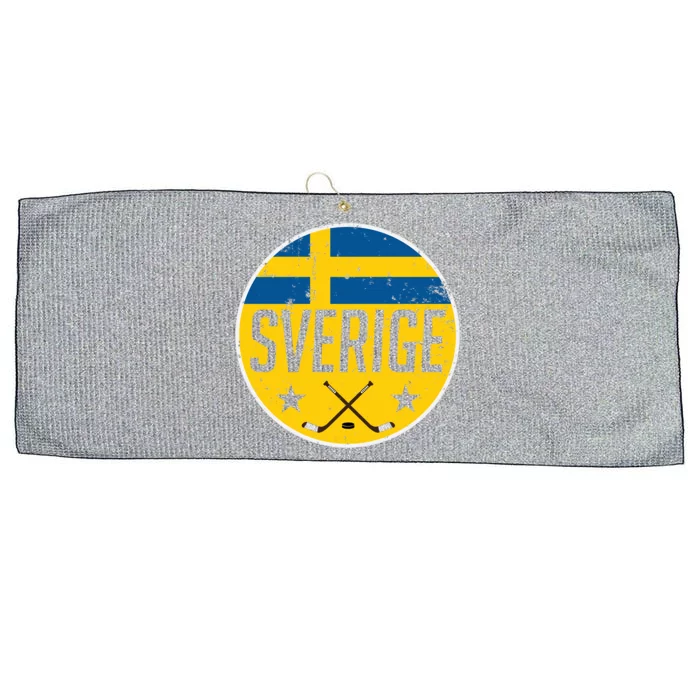 Sweden Ice Hockey Flag Jersey Supporter Sverige Fan Gift Cool Gift Large Microfiber Waffle Golf Towel