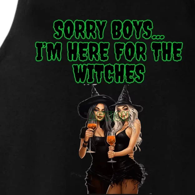 Sorry IM Here For The Witches Funny Halloween Meaningful Gift Ladies Tri-Blend Wicking Tank