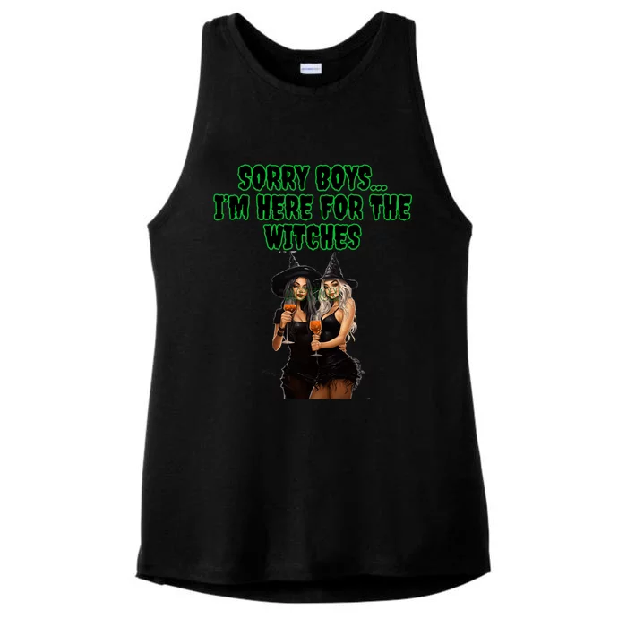 Sorry IM Here For The Witches Funny Halloween Meaningful Gift Ladies Tri-Blend Wicking Tank