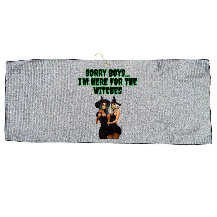 Sorry IM Here For The Witches Funny Halloween Meaningful Gift Large Microfiber Waffle Golf Towel