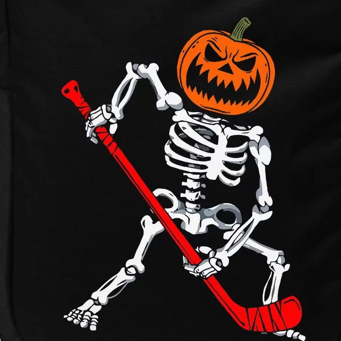 Skeleton Ice Hockey Halloween Pumpkin Hockey Impact Tech Backpack