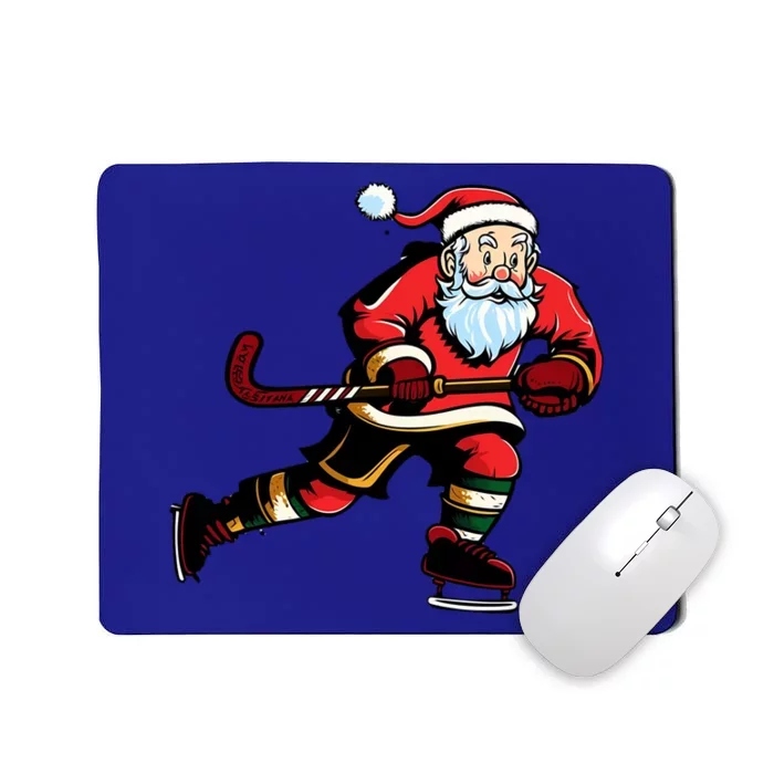 Santa Ice Hockey Lover Player Christmas Gift Mousepad