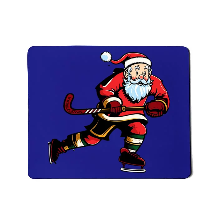 Santa Ice Hockey Lover Player Christmas Gift Mousepad