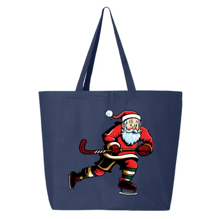 Santa Ice Hockey Lover Player Christmas Gift 25L Jumbo Tote