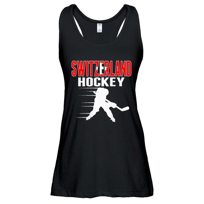 Switzerland Ice Hockey Fans Jersey Support Swiss Hockey Team Ladies Essential Flowy Tank