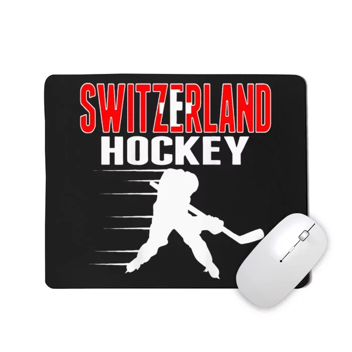 Switzerland Ice Hockey Fans Jersey Support Swiss Hockey Team Mousepad